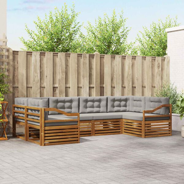 vidaXL Ensembles de canap&eacute;s avec coussin 6 pcs Gris Naturel et Clair