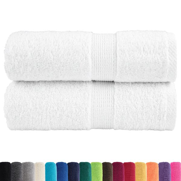 vidaXL Serviettes de toilette premium SOLUND 2 pi&egrave;ces Blanc 30 x 30 cm 600 g/m&sup2;
