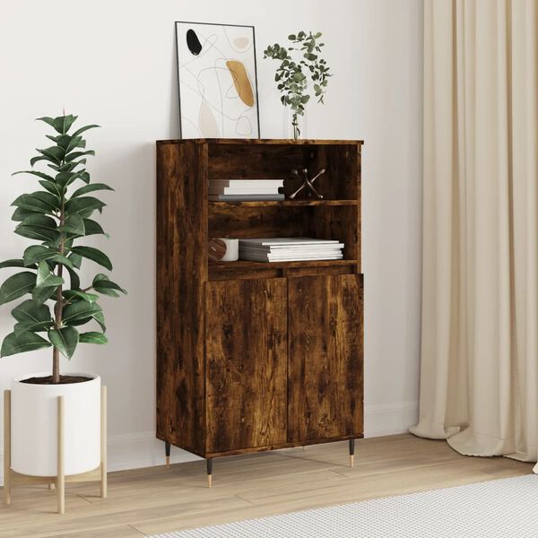 vidaXL Buffet haut Ch&ecirc;ne fum&eacute; 60x36x110 cm Bois d'ing&eacute;nierie