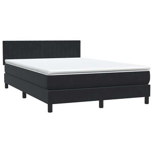 vidaXL Sommier &agrave; lattes de lit avec matelas noir 160x210 cm velours