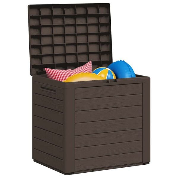 vidaXL Boîte de stockage de jardin Marron 58,5x46x55 cm Polypropylène