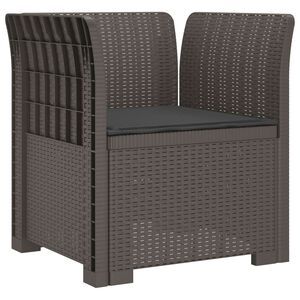 vidaXL Fauteuil 1 place avec coussin look rotin PP Gris clair