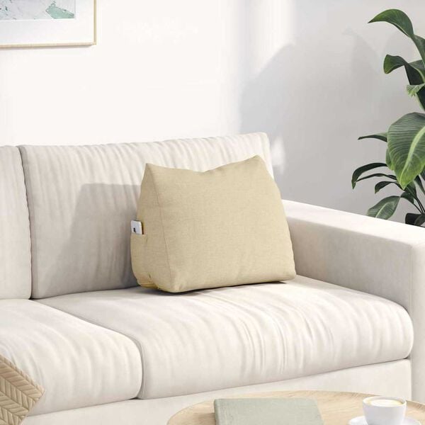 vidaXL Coussin de Dos Cr&egrave;me 45 x 20 x 35 cm tissu