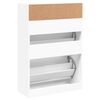 vidaXL Armoire &agrave; chaussures 2 tiroirs rabattables blanc 80x34x116 cm