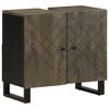 vidaXL Armoire de lavabo noir 62x33x58 cm bois massif de manguier