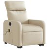 vidaXL Fauteuil inclinable de massage &eacute;lectrique Cr&egrave;me Tissu