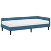 vidaXL Cadre de lit d'angle avec matelas Autre 2 pcs Bleu Velours