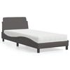 vidaXL Lit avec matelas Dover gris 80x200 cm similicuir
