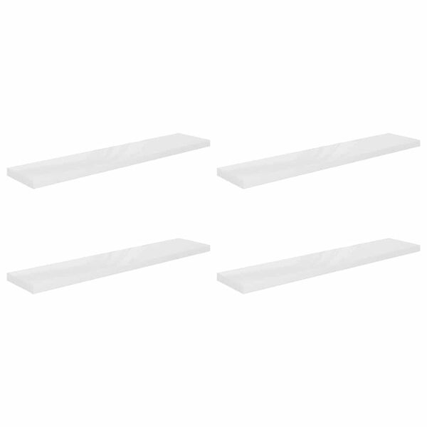 vidaXL &Eacute;tag&egrave;re murale flottante 4pcs Blanc brillant 120x23,5x3,8cm MDF