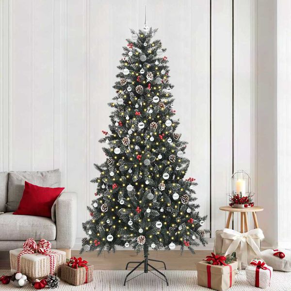 vidaXL Sapin de No&euml;l artificiel Vert 240 cm PVC, plastique et acier