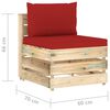 vidaXL Salon de jardin 5 pcs avec coussins Bois impr&eacute;gn&eacute; de vert
