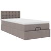 vidaXL Cadre de lit ottoman avec matelas taupe 90x190 cm tissu