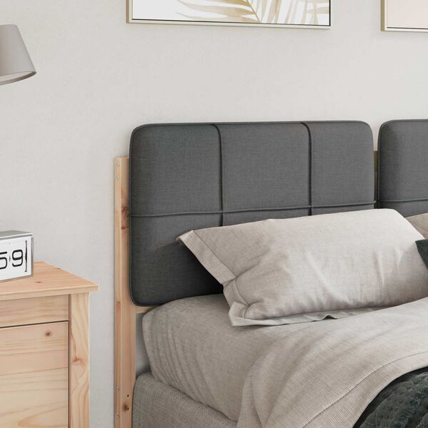 vidaXL T&ecirc;te de lit capitonn&eacute;e Marron et gris clair 135 cm Pin massif