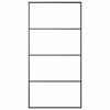 vidaXL Porte coulissante Verre ESG d&eacute;poli aluminium 102,5x205 cm Noir
