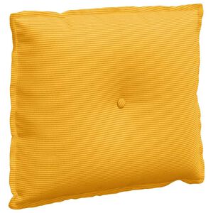 vidaXL Coussin de Dos Jaune clair 60 x 50 cm Tissu en velours c&ocirc;tel&eacute;