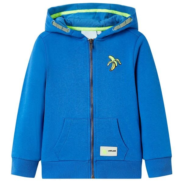 Sweatshirt &agrave; capuche avec fermeture &eacute;clair pour enfants bleu 116