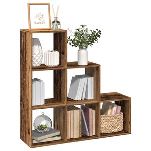 vidaXL &Eacute;tag&egrave;re s&eacute;paratrice de pi&egrave;ce &agrave; 3 niveaux vieux bois 99x29x99 cm