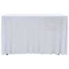 vidaXL Nappes élastiques de table avec jupon 2 pcs 243x76x74cm Blanc
