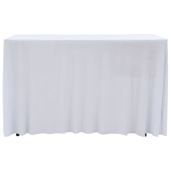 vidaXL Nappes élastiques de table avec jupon 2 pcs 243x76x74cm Blanc
