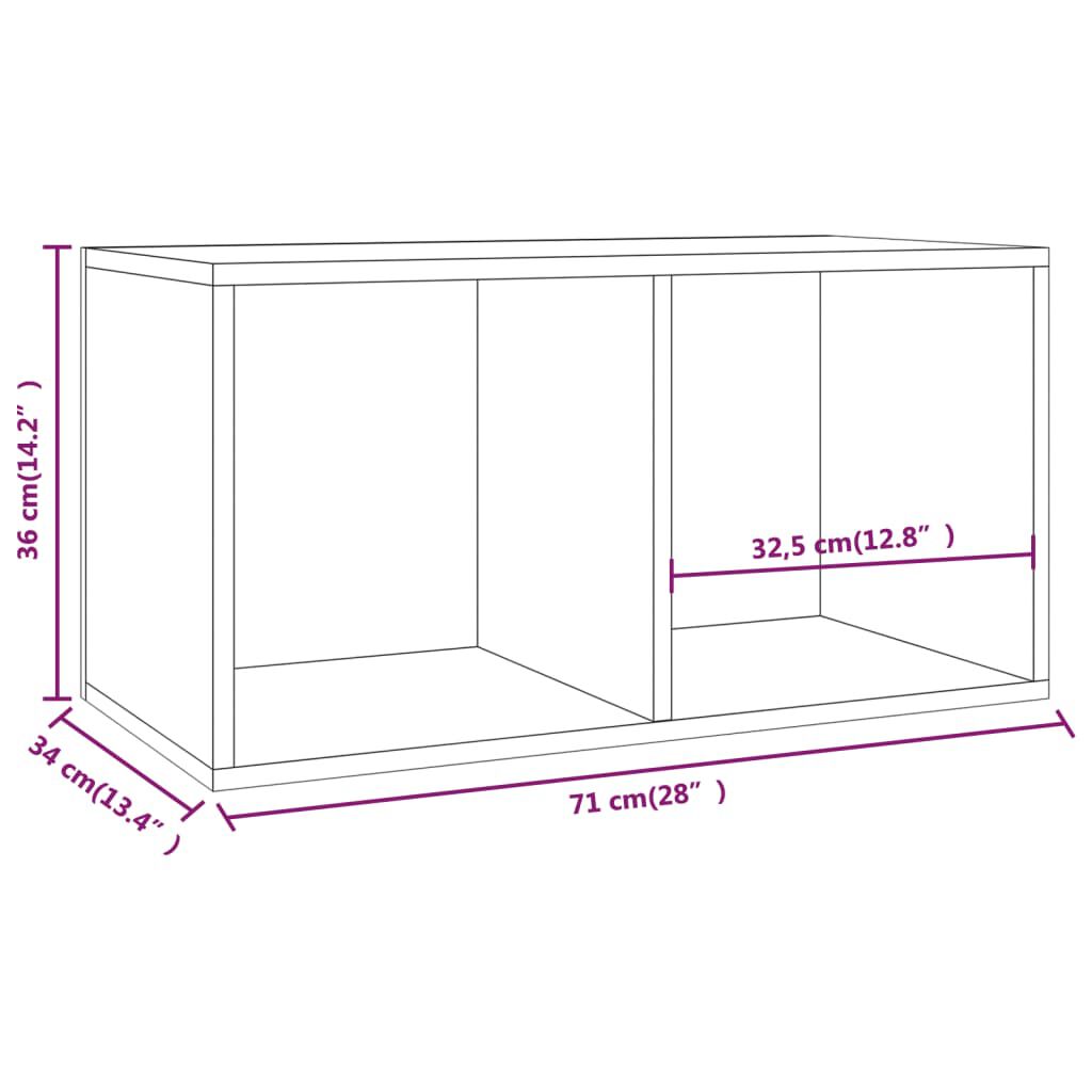 vidaXL Boîte de rangement pour disques vinyles blanc