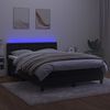 vidaXL Sommier &agrave; lattes de lit avec matelas et LED Noir 140x200 cm
