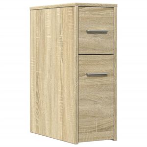vidaXL Armoire de salle de bain &eacute;troite avec roulettes ch&ecirc;ne sonoma