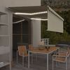 vidaXL Auvent manuel r&eacute;tractable avec store et LED 4x3 m Cr&egrave;me