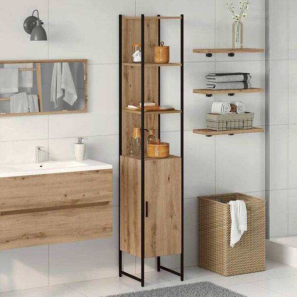 vidaXL Armoire de salle de bain ch&ecirc;ne artisanal 33 x 33 x 185,5 cm