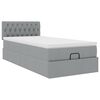 vidaXL Cadre de lit ottoman avec matelas gris clair 80x200 cm tissu
