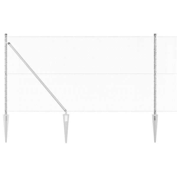 vidaXL Poteau de cl&ocirc;ture. Argent&eacute; 100 x 1 m (maille de 13 mm) Acier