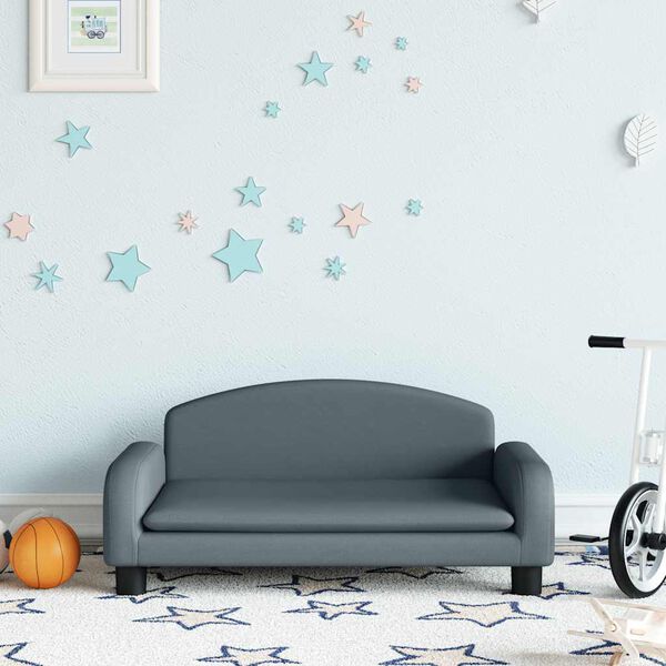 vidaXL Canap&eacute; pour enfants gris fonc&eacute; 70x45x30 cm tissu