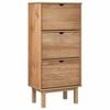 vidaXL Armoire &agrave; chaussures OTTA avec 3 tiroirs Marron Bois massif pin