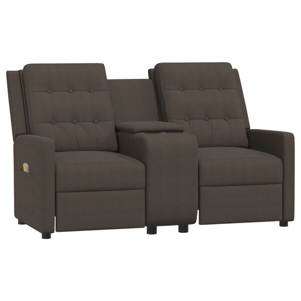 vidaXL Fauteuil de massage inclinable et porte-gobelet 2 places marron