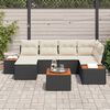 vidaXL Ensemble de canap&eacute; de jardin 7 pcs Noir et Cr&egrave;me Polyrotin