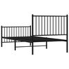 vidaXL Cadre de lit m&eacute;tal sans matelas avec pied de lit noir 90x200 cm