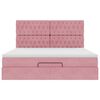 vidaXL Cadre de lit ottoman avec matelas rose 180x200 cm velours