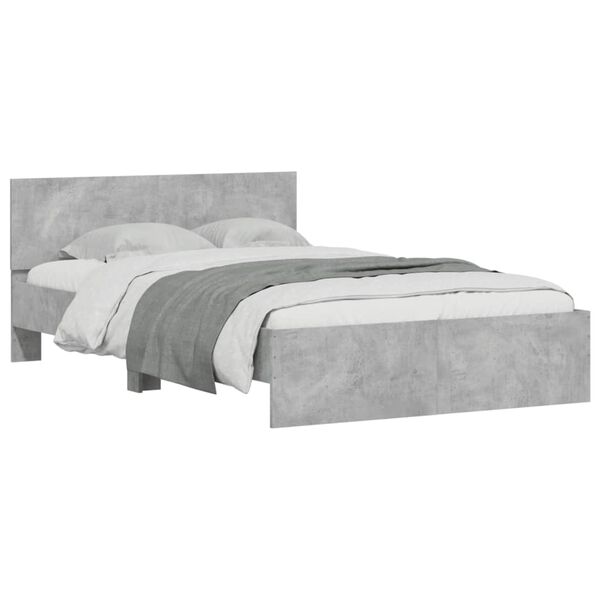 vidaXL Cadre de lit sans matelas gris b&eacute;ton 120x200 cm