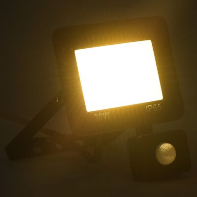 vidaXL Projecteur à LED avec capteur 30 W Blanc chaud