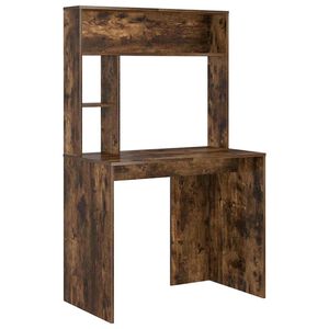 vidaXL Bureau Ch&ecirc;ne fum&eacute; 91 x 50 x 149 cm Bois d'ing&eacute;nierie
