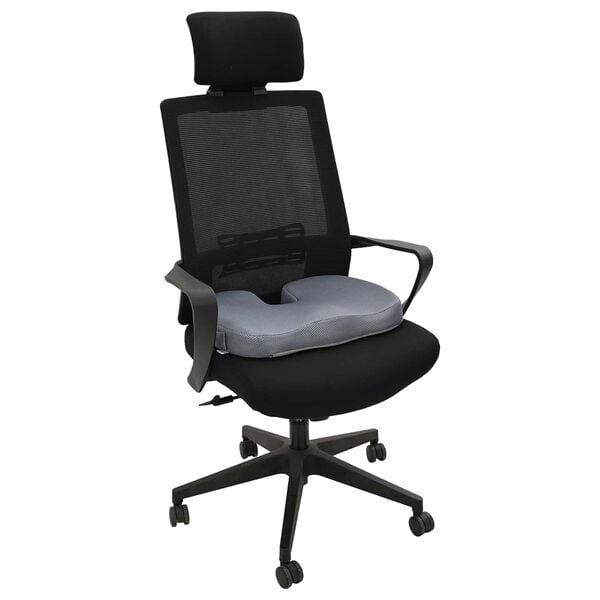 vidaXL Coussin d&rsquo;assise Gris 47 x 37 x 8 cm Mousse &agrave; m&eacute;moire de forme