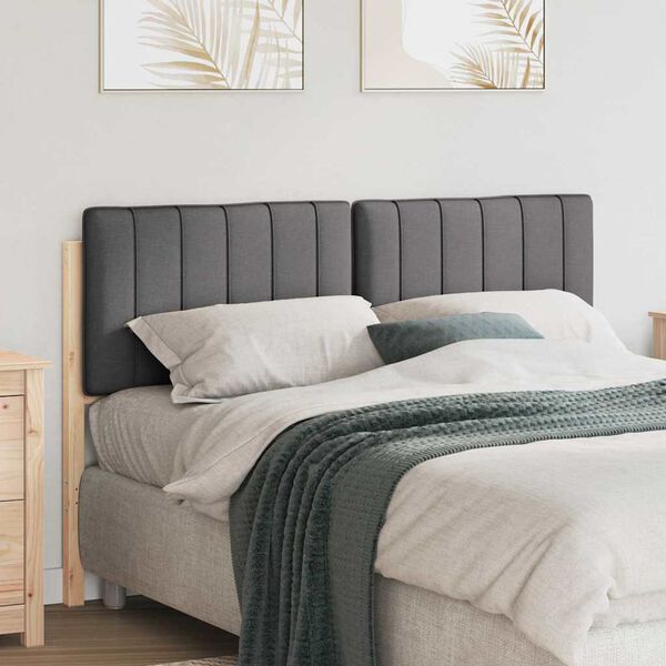 vidaXL T&ecirc;te de lit capitonn&eacute;e Brun et gris fonc&eacute; 135 cm Pin massif