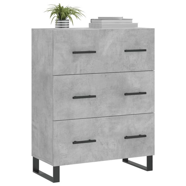 vidaXL Buffet gris b&eacute;ton 69,5x34x90 cm bois d'ing&eacute;nierie