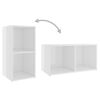 vidaXL Ensemble de meubles TV 3 pcs Blanc brillant Bois d'ing&eacute;nierie