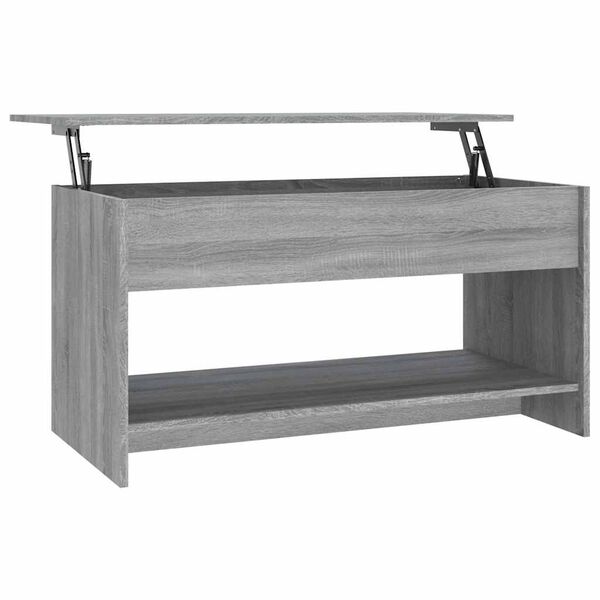 vidaXL Table basse sonoma gris 102x50x52,5 cm bois d'ingénierie