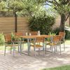 vidaXL Ensemble de salle à manger pour jardin 7 pcs Gris et marron