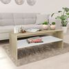 vidaXL Table basse blanc et ch&ecirc;ne sonoma 100x40x40cm bois d'ing&eacute;nierie