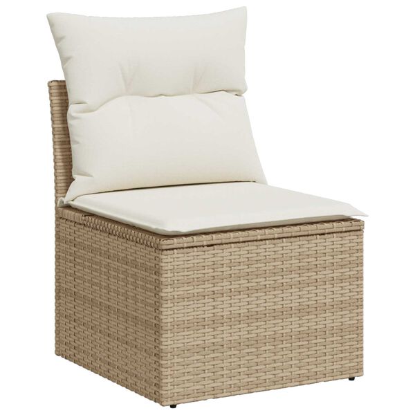 vidaXL Ensemble de canapé de jardin 6 pcs Beige Poly Rattan