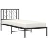 vidaXL Cadre de lit métal sans matelas avec tête de lit noir 80x200 cm
