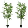 vidaXL Arbre en Bambou Artificiel 2 pcs Vert 60 x 18 x 190 cm