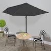 vidaXL Parasol de balcon avec m&acirc;t en aluminium Noir 300x155x223cm Demi